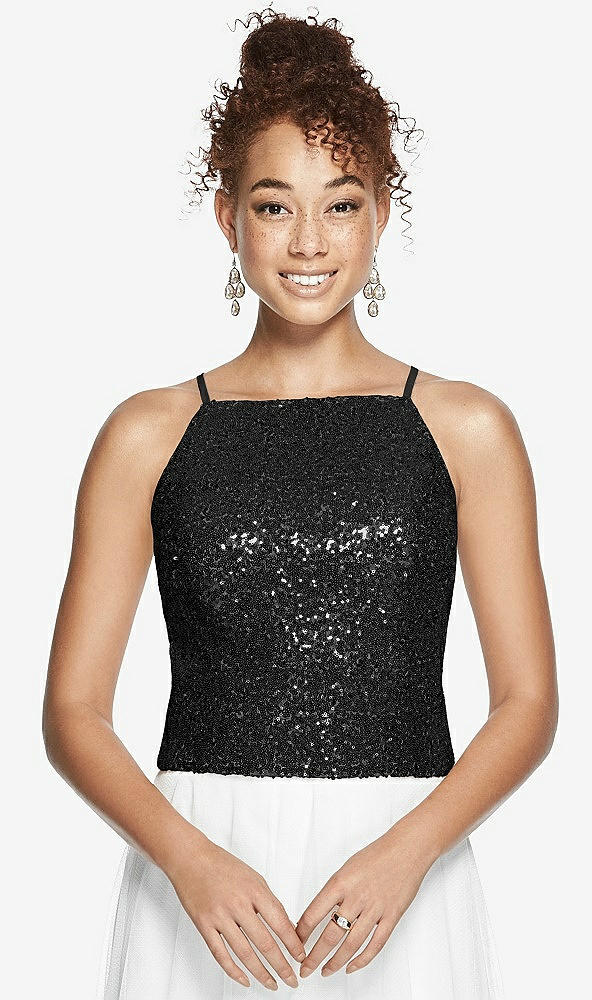 Front View - Black Dessy Bridesmaid Top T3009