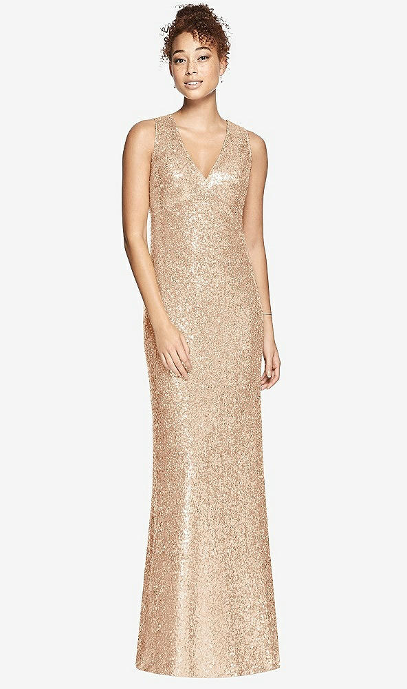 Front View - Rose Gold Bella Bridesmaids Dress BB114