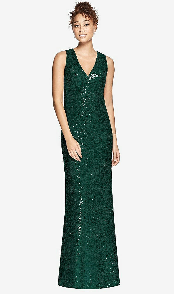 Front View - Hunter Green Bella Bridesmaids Dress BB114