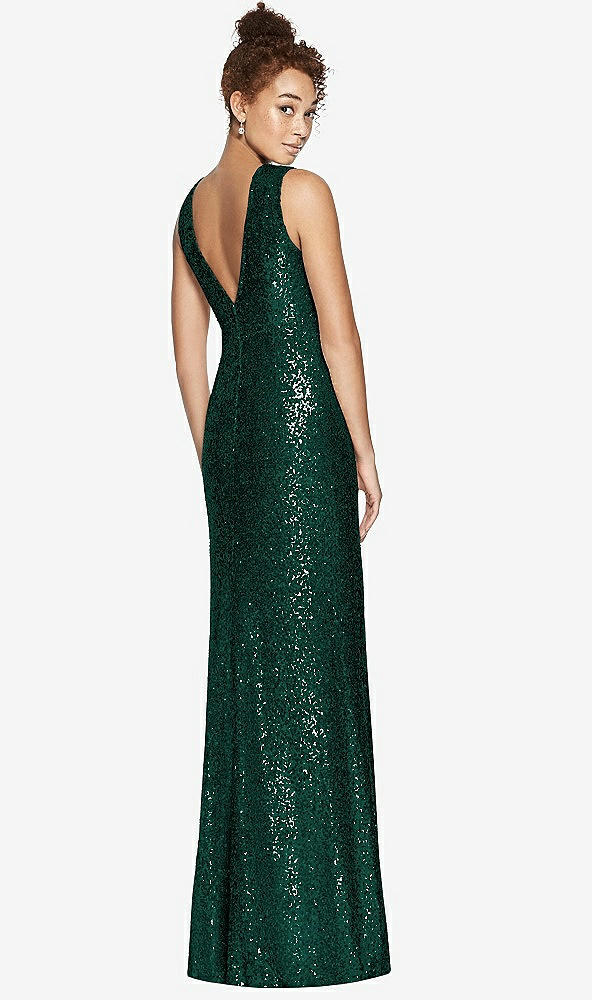 Back View - Hunter Green Bella Bridesmaids Dress BB114