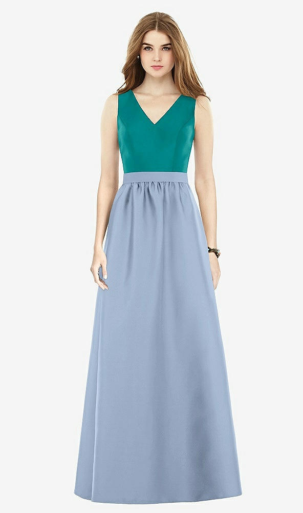 Front View - Cloudy & Jade Alfred Sung Bridesmaid Dress D752