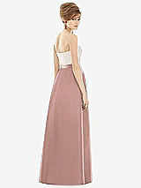 Rear View Thumbnail - Neu Nude & Ivory Strapless Pleated Skirt Maxi Dress with Pockets