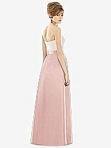 Rear View Thumbnail - Rose & Ivory Strapless Pleated Skirt Maxi Dress with Pockets