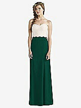 Front View Thumbnail - Hunter Green & Ivory Social Bridesmaids Dress 8191