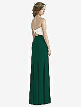 Rear View Thumbnail - Hunter Green & Ivory Social Bridesmaids Dress 8191