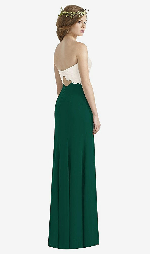 Back View - Hunter Green & Ivory Social Bridesmaids Dress 8191