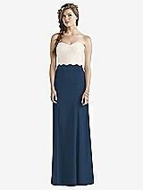 Front View Thumbnail - Sofia Blue & Ivory Social Bridesmaids Dress 8191