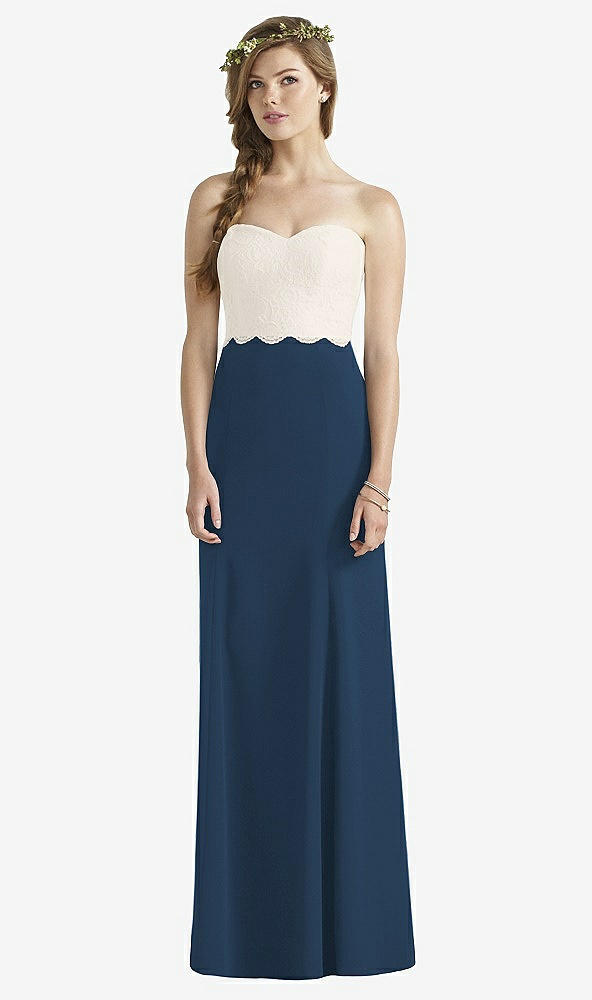 Front View - Sofia Blue & Ivory Social Bridesmaids Dress 8191