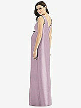 Rear View Thumbnail - Suede Rose Sleeveless Satin Twill Maternity Dress