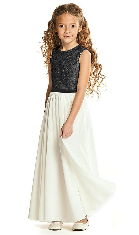 Front View - Black Flower Girl Dress FL4061
