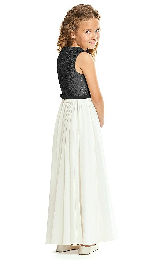 Back View - Black Flower Girl Dress FL4061