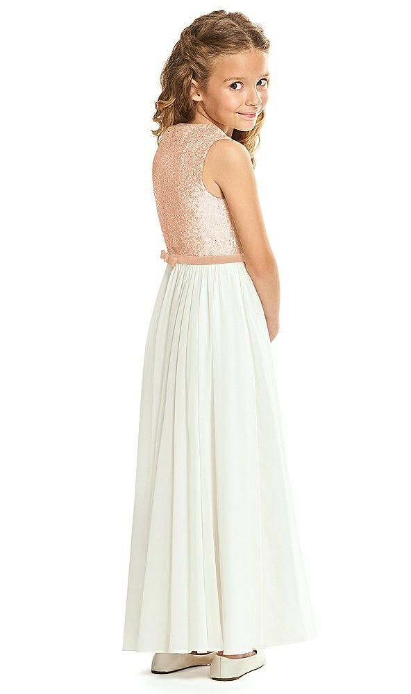 Back View - Copper Rose Flower Girl Dress FL4061