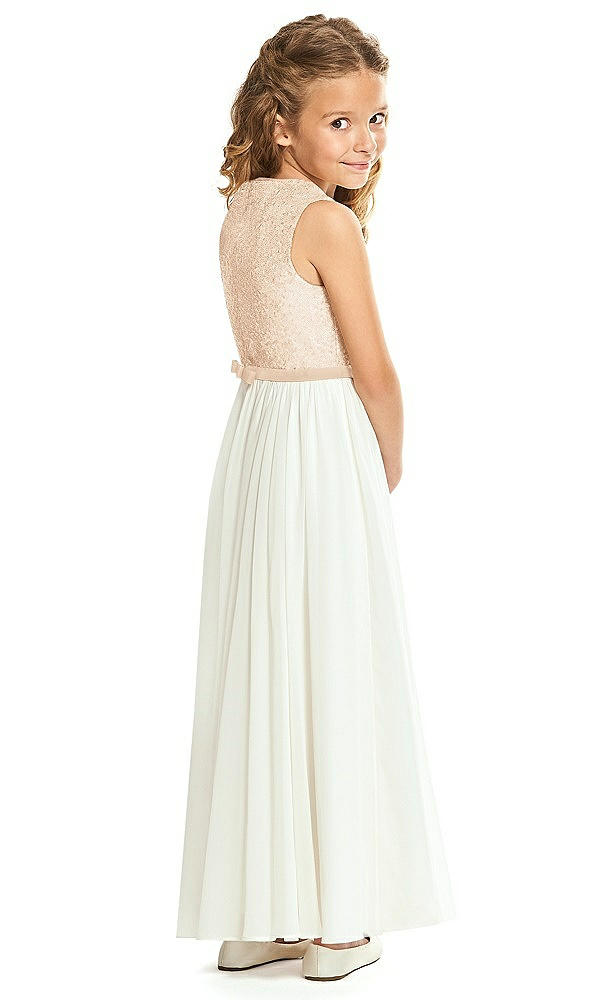Back View - Rose Gold Flower Girl Dress FL4061