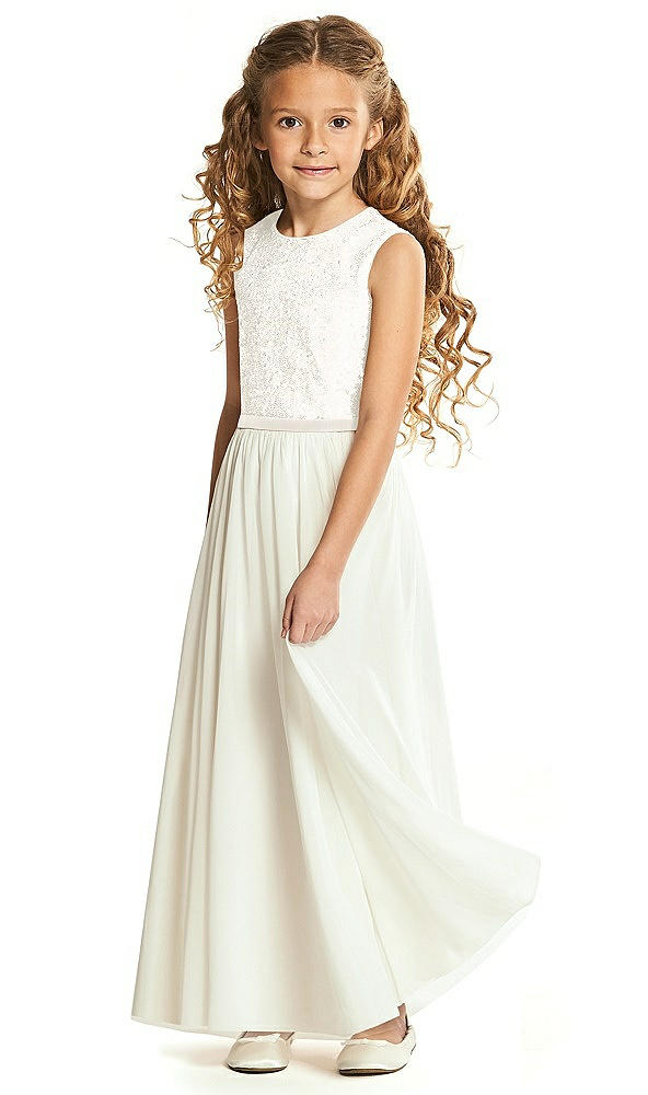 Front View - Ivory Flower Girl Dress FL4061
