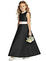 Front View Thumbnail - Black & Blush Flower Girl Dress FL4062