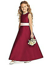 Front View Thumbnail - Burgundy & Blush Flower Girl Dress FL4062