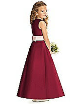 Rear View Thumbnail - Burgundy & Blush Flower Girl Dress FL4062