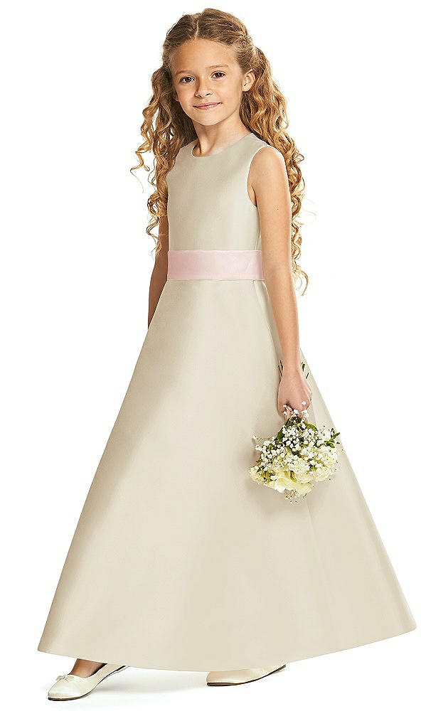 Front View - Champagne & Blush Flower Girl Dress FL4062