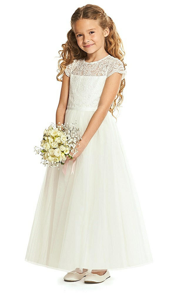 Front View - Ivory Flower Girl Dress FL4063