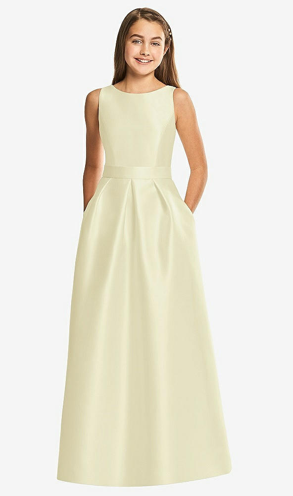 Front View - Butter Yellow Alfred Sung Junior Bridesmaid Style JR544