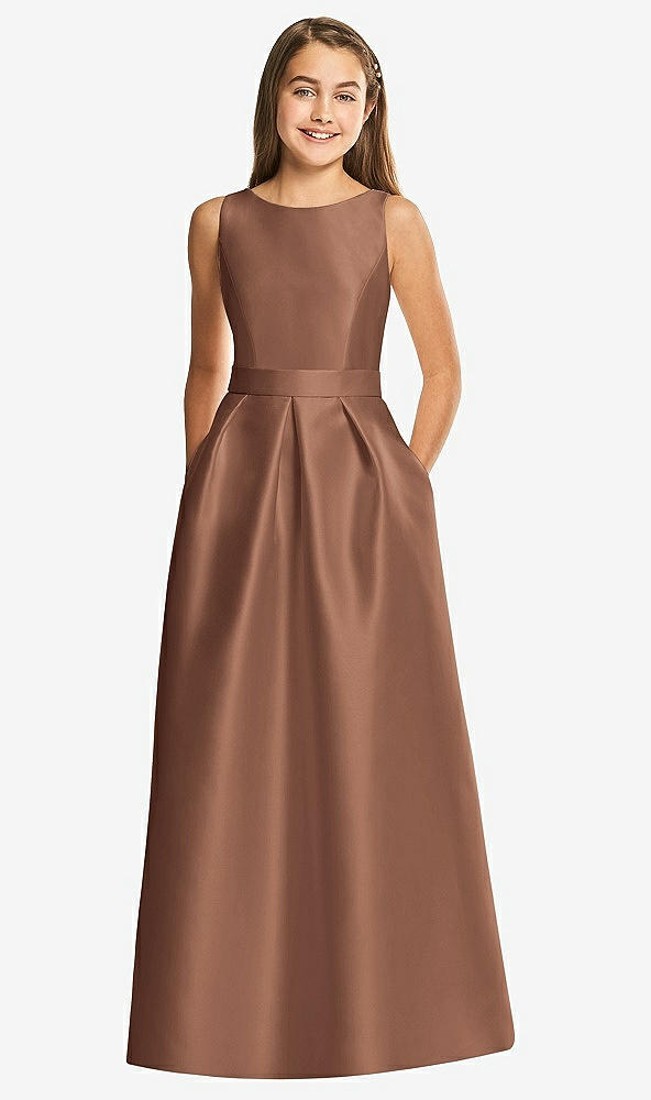 Front View - Cognac Alfred Sung Junior Bridesmaid Style JR544