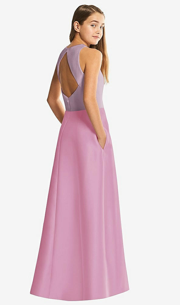 Front View - Powder Pink & Suede Rose Alfred Sung Junior Bridesmaid Style JR545