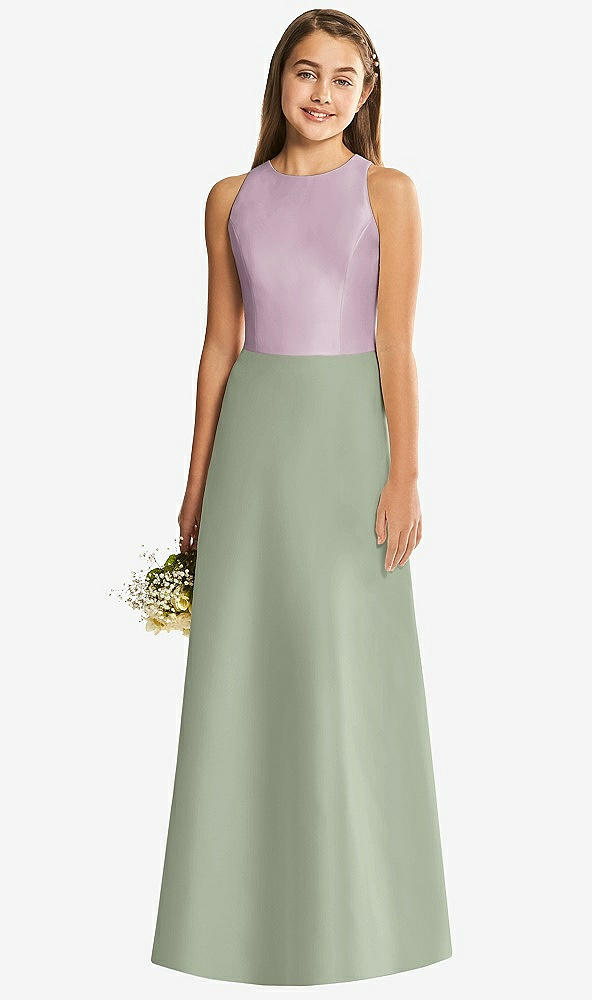Back View - Sage & Suede Rose Alfred Sung Junior Bridesmaid Style JR545