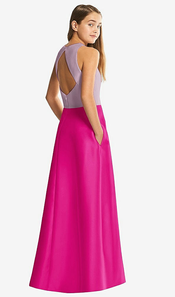 Front View - Think Pink & Suede Rose Alfred Sung Junior Bridesmaid Style JR545