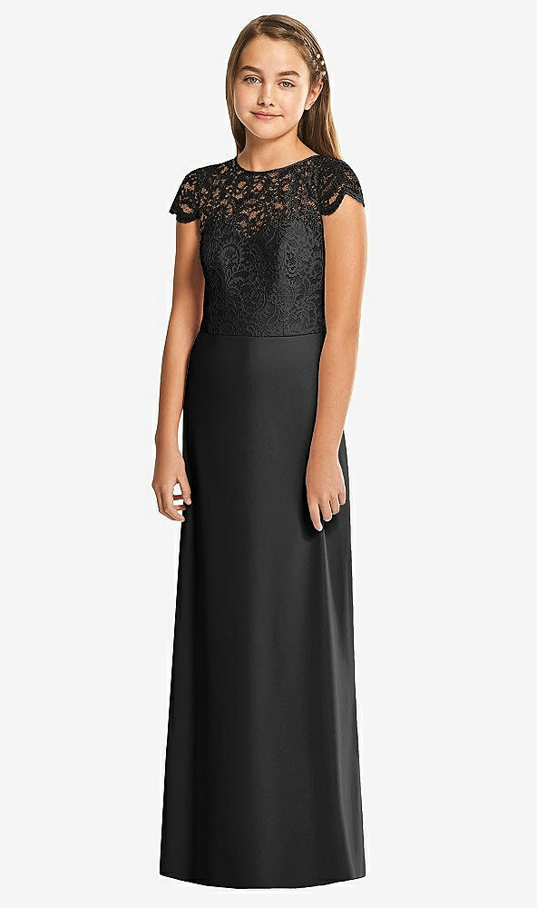Front View - Black Alfred Sung Junior Bridesmaid Dress JR546