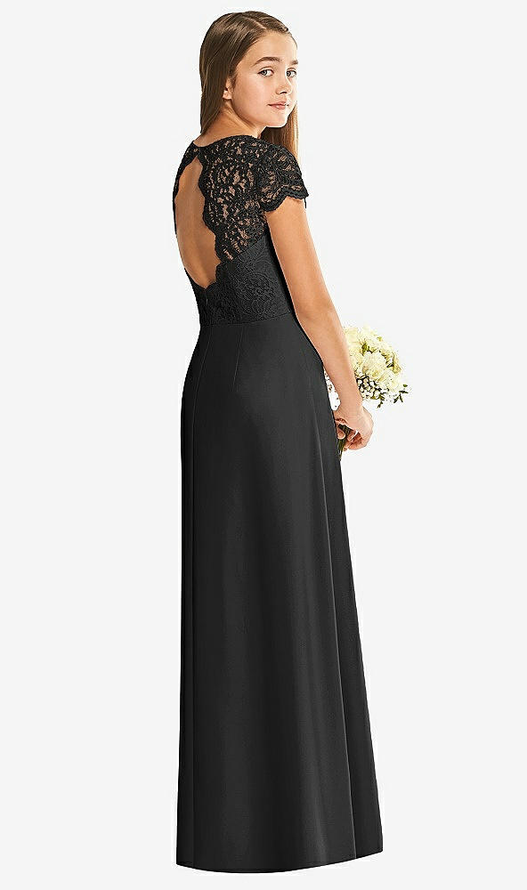 Back View - Black Alfred Sung Junior Bridesmaid Dress JR546