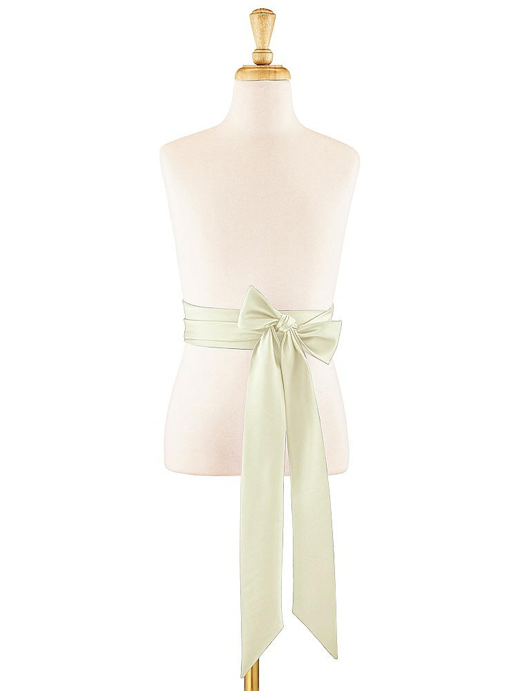 Front View - Butter Yellow Satin Twill Flower Girl Sash