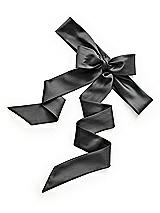 Rear View Thumbnail - Pewter Satin Twill Flower Girl Sash