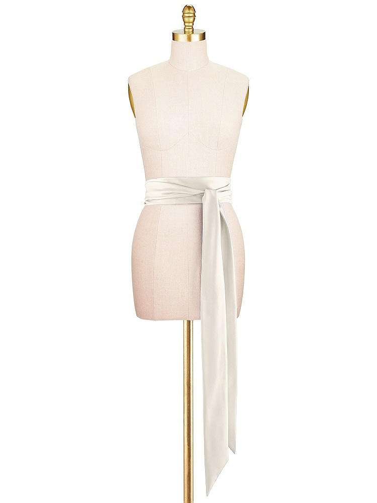 Front View - Ivory Satin Twill Wedding Sash