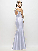Alt View 3 Thumbnail - Silver Dove V-Neck Halter Satin Trumpet Gown