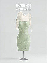 Front View Thumbnail - Vintage Primrose Sage & Ivory Long Sleeve Illusion-Back Lace and Chiffon Dress