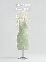 Rear View Thumbnail - Vintage Primrose Sage & Ivory Long Sleeve Illusion-Back Lace and Chiffon Dress