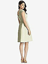 Rear View Thumbnail - Mint Gold Full Midi Natural Waist Cap Sleeve Dress