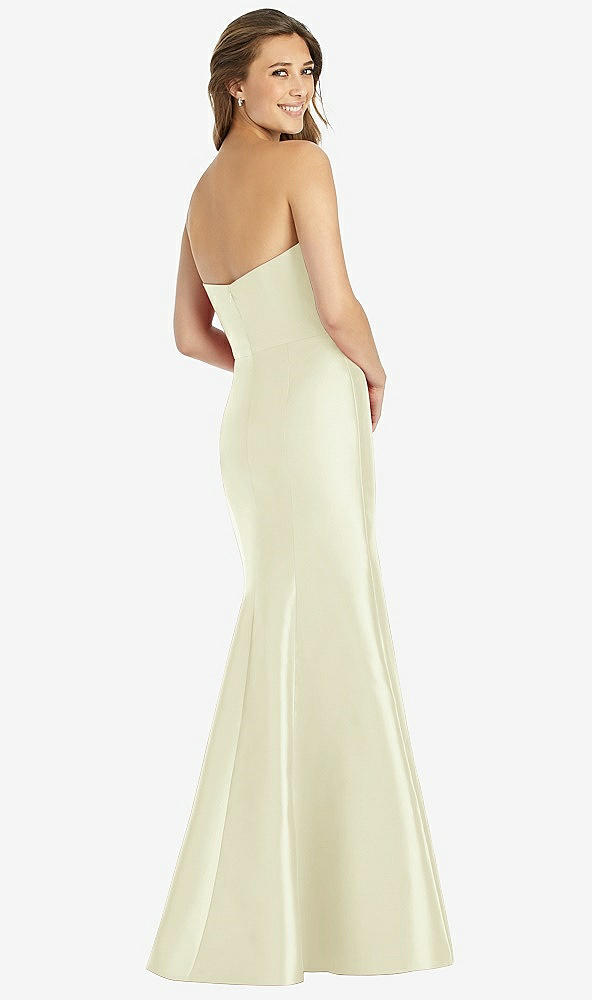 Back View - Butter Yellow Full-length Strapless Sweetheart Neckline Dress