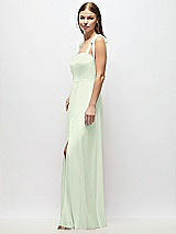 Alt View 2 Thumbnail - Mint Green Tie-Shoulder Chiffon Maxi Dress with Front Slit