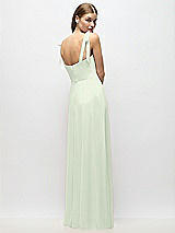Alt View 3 Thumbnail - Mint Green Tie-Shoulder Chiffon Maxi Dress with Front Slit