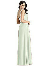 Rear View Thumbnail - Mint Green Tie-Shoulder Chiffon Maxi Dress with Front Slit