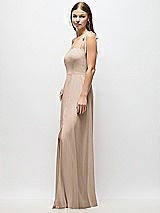 Alt View 2 Thumbnail - Topaz Tie-Shoulder Chiffon Maxi Dress with Front Slit