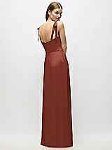 Alt View 3 Thumbnail - Auburn Moon Tie-Shoulder Chiffon Maxi Dress with Front Slit