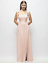 Alt View 1 Thumbnail - Cameo Tie-Shoulder Chiffon Maxi Dress with Front Slit
