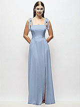 Alt View 1 Thumbnail - Cloudy Tie-Shoulder Chiffon Maxi Dress with Front Slit