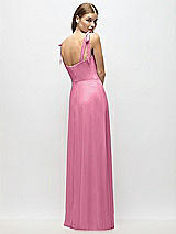 Alt View 3 Thumbnail - Orchid Pink Tie-Shoulder Chiffon Maxi Dress with Front Slit