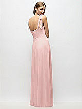 Alt View 3 Thumbnail - Rose Tie-Shoulder Chiffon Maxi Dress with Front Slit