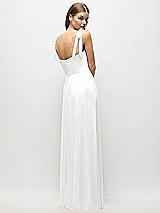 Alt View 3 Thumbnail - White Tie-Shoulder Chiffon Maxi Dress with Front Slit