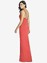 Rear View Thumbnail - Perfect Coral Keyhole Neck Mermaid Dress with Front Slit