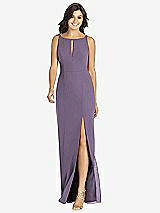 Front View Thumbnail - Lavender Keyhole Neck Mermaid Dress with Front Slit